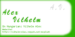 alex vilhelm business card